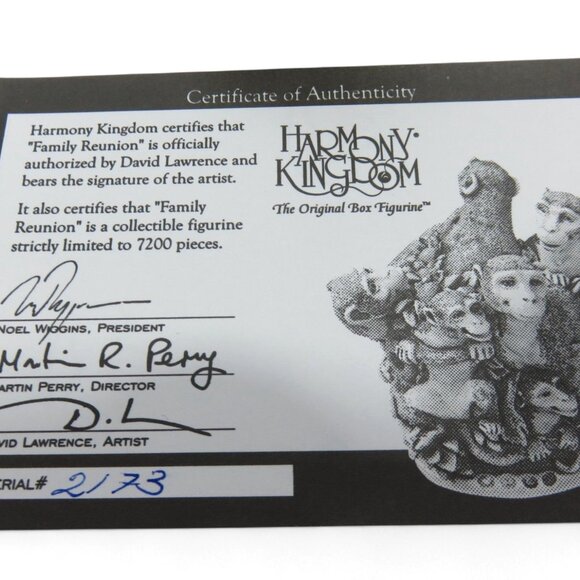 HARMONY KINGDOM Monkey Figurine Box Family Reunion Zookeepers Collection COA - Picture 8 of 9
